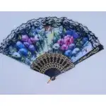 Evantai negru cu motiv floral, engros