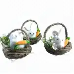Easter basket ornament with rabbit, wholesale