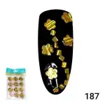 Nail decoration, mixed sequins, set, gold, wholesale
