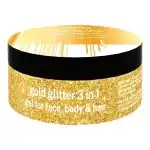 Gel cu sclipici plastic free pentru fata, corp si par Venita, Gold, 75 ml