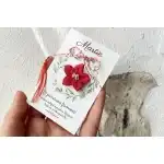 Red Flower Brooch with Gold Foil (polymer clay)