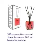 Difuzor cu bețișoare Linea Supreme, Roșu Imperial - 700 ml