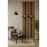 Panou riflat acustic Art Deco, tec, UnicSpot, 240x60x2.1 cm