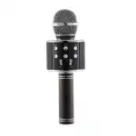 858 Караоке микрофон, Bluetooth връзка, вграден високоговорител, черен, 14795, на едро