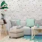 3D тапет, самозалепващ се 70 см x 77 см x 0.3 см, звезден дизайн, бял, 15595, на едро