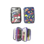 3-zipper pencil case equipped for boys, 19011, wholesale