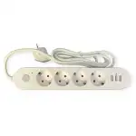 Przedłużacz 2m z 4 gniazdami i 3 USB, 16558, hurt