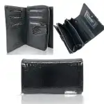 Jennifer Jones Women's Leather Wallet 52612 Black Medium Size , 31596268, wholesale