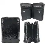 Women's Leather Wallet Jennifer J. Black Mini 52622, 62509084, wholesale