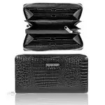 Portofel din piele pentru femei Jennifer Jones 52472 Negru lacuit, 57837970, en-gros