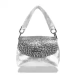 Geantă crossbody pentru femei Zellia 25101 argintie Monaco Croc, 79936446, en-gros