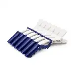 Set de 2 unități: Clame pentru păr, 6 bucăți, alb+albastru