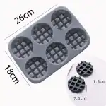 6-piece round waffle silicone mold, W01009, wholesale