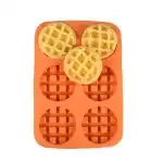 6-piece round waffle silicone mold, W01009, wholesale