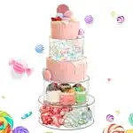 Kerek torta díszítő/tartó akril doboz szett(15/20/25cm átmérőjű), T090431, nagyker