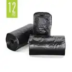 12 szt. czarnych torebek na psie odchody, K020792, hurt