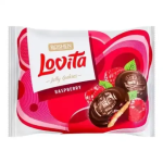 Lovita Raspberry Biscuits 420g – Chocolate and flavored jelly Roshen, wholesale