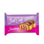 MINI BOB sponge cake with strawberry cream, 30 g – Sweet and fruity taste, wholesale