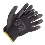 Black polyurethane (PU) film gloves SENSOR TOUCH blister, 10, wholesale