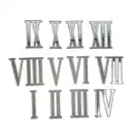 Set cifre romane - oglinda argintie  - 4 cm  - C-ART