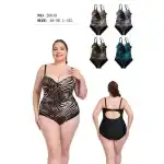 Jednoczęściowy kostium kąpielowy w paski zebry – 48–56 / L–4XL, hurt