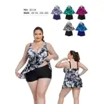 Tankini w kwiaty z szortami – 56–64 / 2XL–6XL, hurt