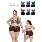 Tankini wzorzyste z szortami – 48–56 / L–4XL, hurt