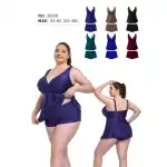 Tankini z wiązaniem i dekoltem w serek z szortami – 54–62 / 2XL–6XL, hurt