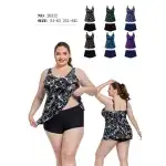 Tankini w kwiaty z szortami – 54–62 / 2XL–6XL, hurt