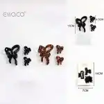 Черни фиби за коса с пеперуда, комплект от 3 броя, дължина 11 см, на едро