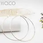 Cercei rotunzi stralucitori decorati cu strasuri, diametru 6 cm, engros