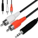 CABLU AUX MINI JACK 3.5mm 2 RCA CINCH STEREO 1.5m E398 1 bucată