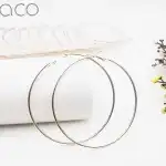 Cercei rotunzi tip veriga nuanta aurie, diametru 7 cm, en-gros