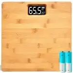 ELECTRONIC BAMBOO BATHROOM SCALE, NON-SLIP DISPLAY, 180 KG - E730