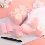 Velcro hair rollers 6 pieces for lifting thick curls 3 sizes with handle