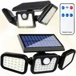 110 LED SOLAR LAMP WITH DUSK MOTION SENSOR COB GARDEN + REMOTE CONTROL