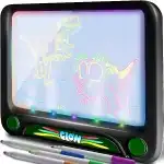 Tablă de desen magică 3D iluminată cu LED-uri pentru copii + markere