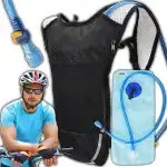 CYCLING BACKPACK WITH HYDRAULIC BOTTLE 2L LIGHTWEIGHT TREKKING BOTTLE BLACK