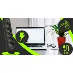 5M EXTENSION CORD POWER STRIP 5 OUTLETS 3 USB BUTTON SURGE PROTECTION