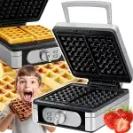Aparat de copt vafe XXL de 1400 W, 2 vafe cu control al temperaturii, vafe cu flux solid - OR1330