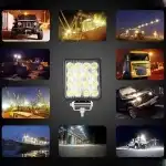 HALOGEN LED WORK LAMP 48W SEARCH LAMP FLOODLIGHT WATERPROOF 16 LEDS