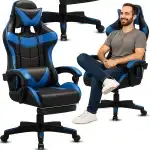 Scaun rotativ de birou pentru gaming, tip găleată, albastru-OR1338