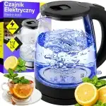 GLASS ELECTRIC KETTLE, CORDLESS, LED ILLUMINATED, 1.7L, 2200W, POWERFUL - OR1296