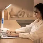 LED DESK LAMP 5 LIGHT MODES CHARGER LCD SCREEN ALARM CLOCK TEMP