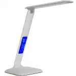 LED DESK LAMP 5 LIGHT MODES CHARGER LCD SCREEN ALARM CLOCK TEMP