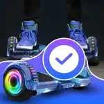 HOVERBOARD SKATEBOARD ELECTRIC 10' INCH CU LED-URI, DIFUZOARE BT, PROTECȚII 10 INCH - albastru E031-2