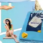 COVORĂ DE PLAJĂ PĂTURĂ DE PLAJĂ XXL 200x200 FĂRĂ NISIP - albastră -S045
