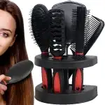 SET PERIE DE PĂR PERIE DE COAFURĂ CU OGLINDA 5 BUCĂȚI XXL - roșu U075