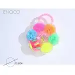 Agrafă de păr cu bandă de păr din silicon pentru copii, cutie de plastic cu flori (se poate agăța), en-gros