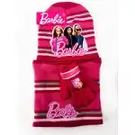 Barbie gyerek kislány kötött szett: sapka, sál, kesztyű, nagyker